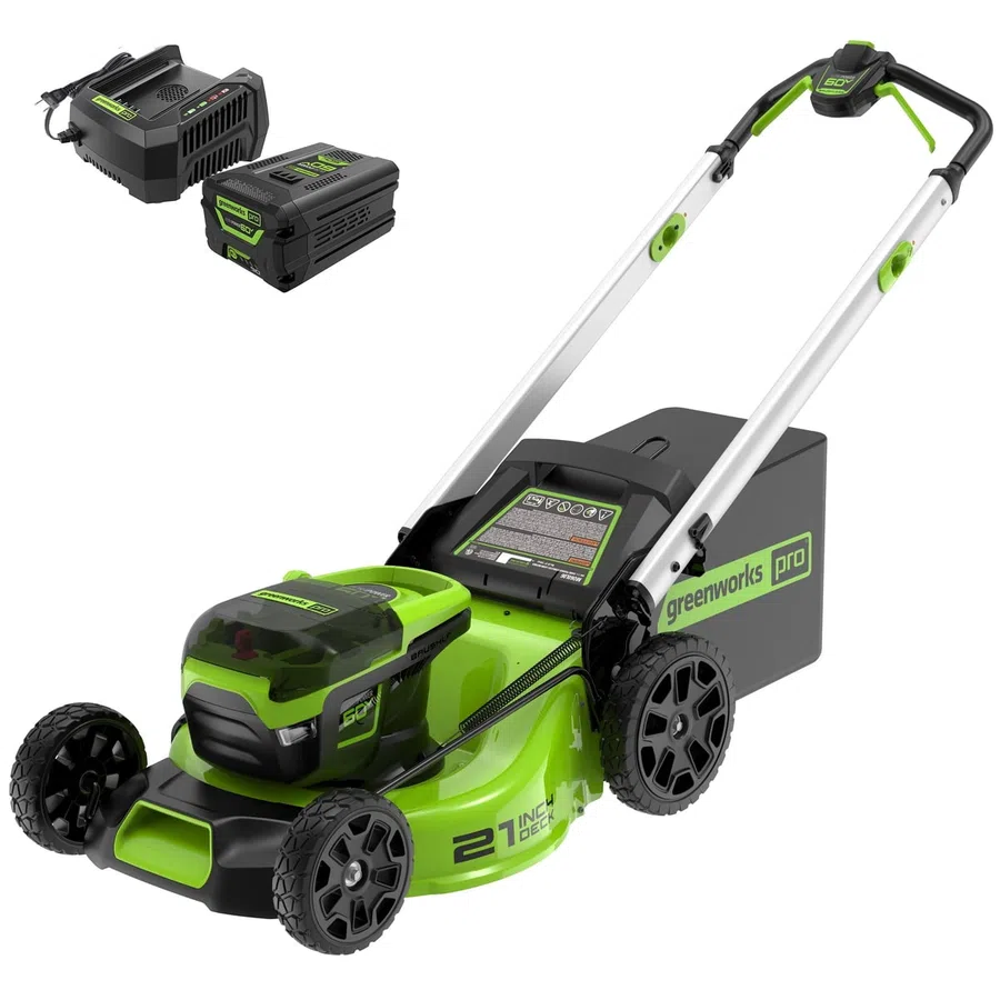 Greenworks MO60L516 21-inch cordless push mower kit with 60V battery and charger