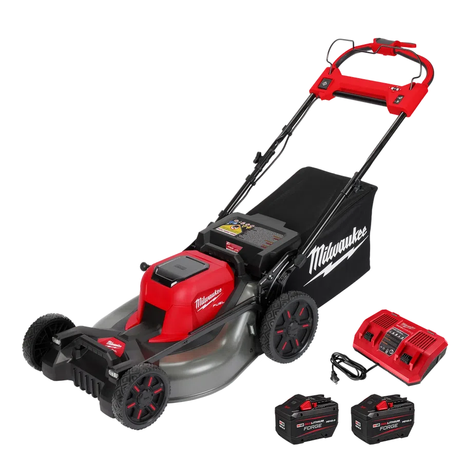 Milwaukee 2823-22HD M18 FUEL self-propelled mower with two batteries and charger
